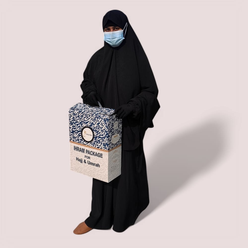 Women Hajj Umrah Borka With Hijab Black - Image 2